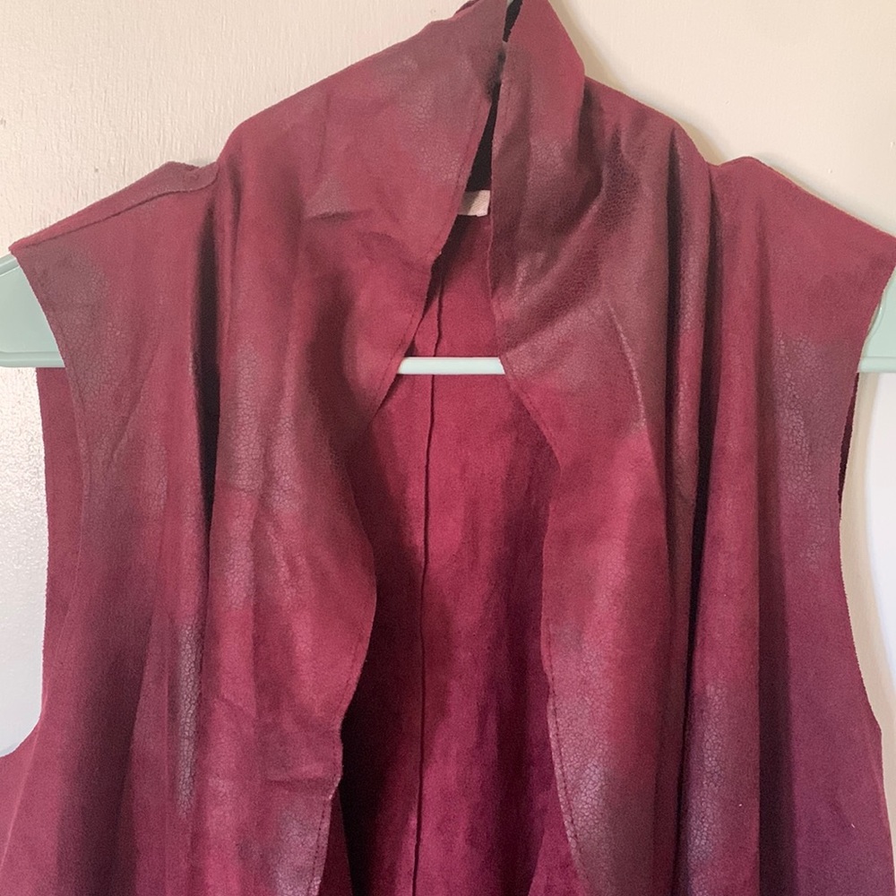 EUC - Vintage Faux Suede Vest in Burgundy - Westbound - M